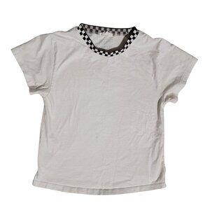 Vintage 90s Vans Cropped T-Shirt Womens X Small Black Checkerboard Streetwear